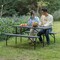 Gardenised Gray Outdoor Foldable Woodgrain Portable Picnic Table Set QI003910GY - alternate 2